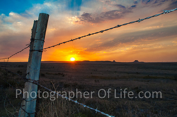 The Pawnee Buttes Framed Sunset